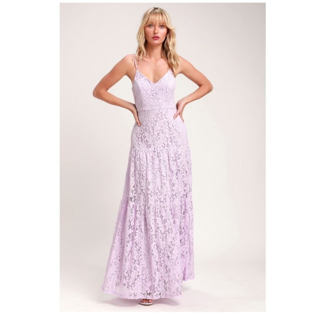 Lulus lovely lavender lace dress